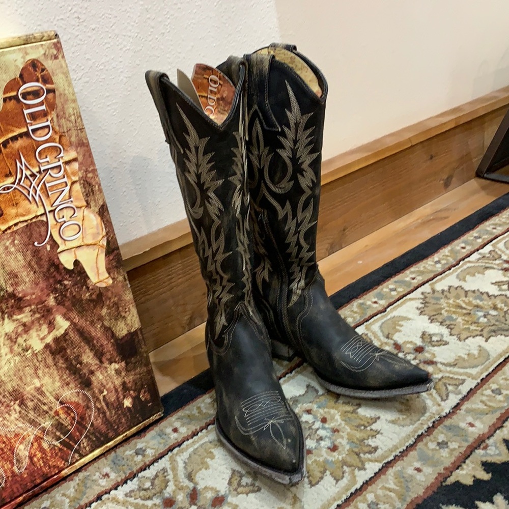 Old Gringo 15” Mayra boot Distressed Black- Size 6